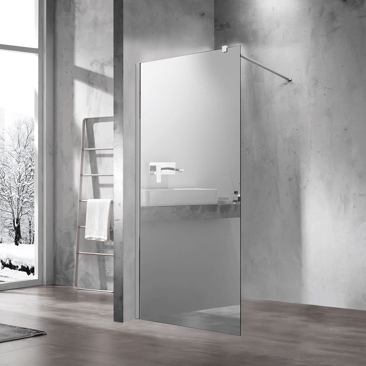 Душевая перегородка Vincea Walk-In VSW-1H900MR 900*2000 мм (хром/зеркальное)