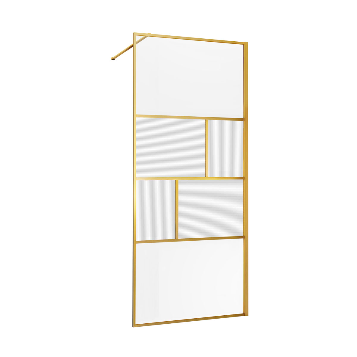 Душевая перегородка Vincea Walk-In HC Art VSW-1HC900CFBG 900*2000 мм (золото брашированное/прозрачное,рифленое)