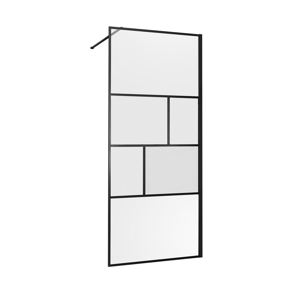 Душевая перегородка Vincea Walk-In HC Art VSW-1HC100CFB 1000*2000 мм (черный матовый/прозрачное,рифленое)