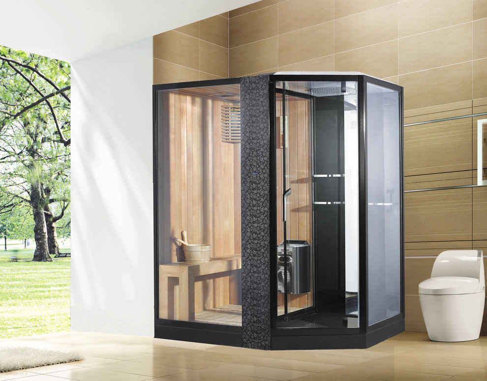 Душевая кабина Orans SR-89103LS Black  1800*1300 мм с сауной (черный/прозрачное)